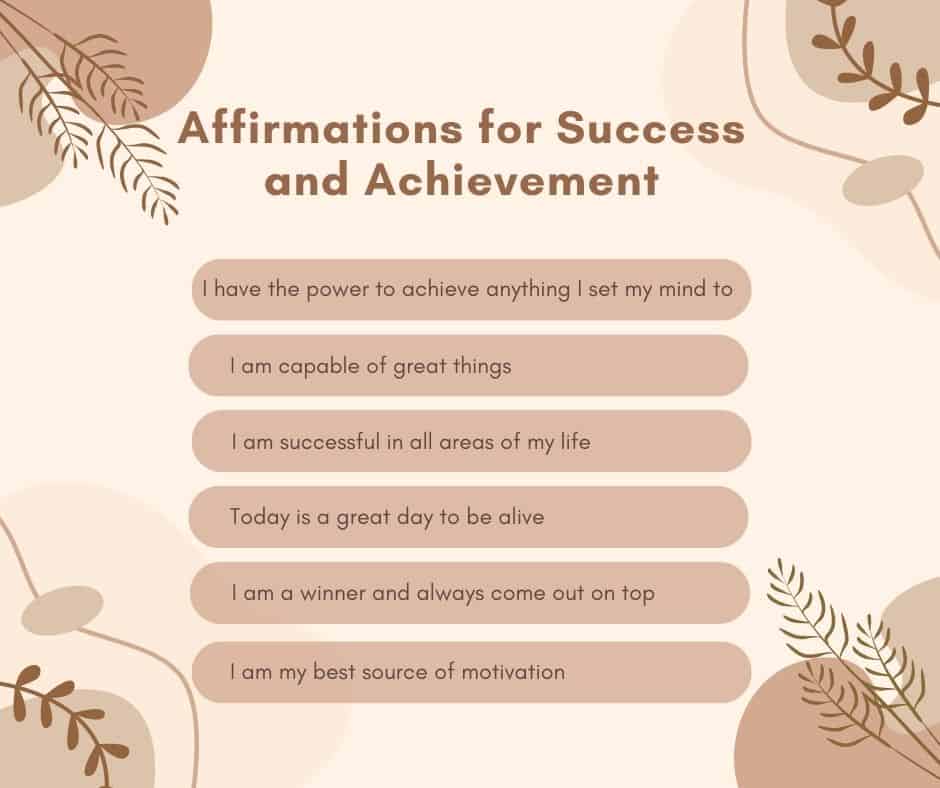 Affirmations for success and achievement