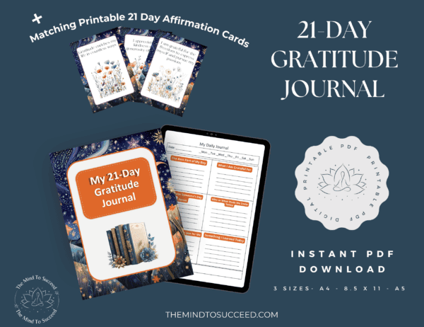 Orange Floral 21 Day Gratitude Journal