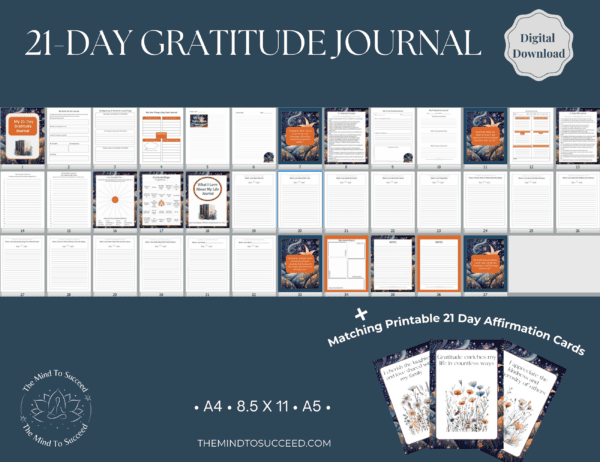Orange Floral 21 Day Gratitude Journal