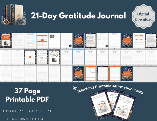 Orange Floral 21 Day Gratitude Journal