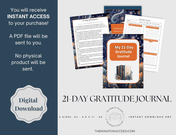 Orange Floral 21 Day Gratitude Journal