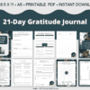 Teal and Gold 21 Day Gratitude Journal