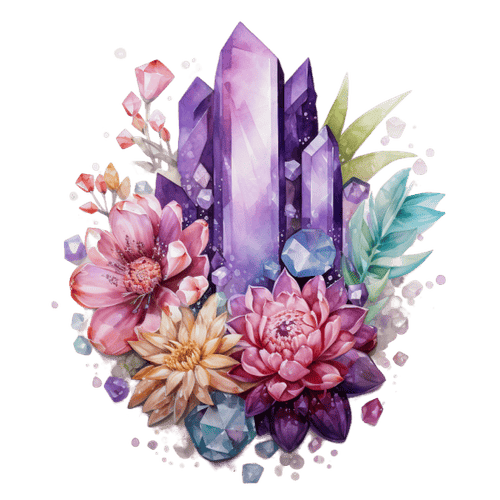 Beautiful crystals and succulents